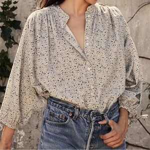 NWT New with Tags Doen O'KEEFFE TOP CREAM CALIFORNIA WILDFLOWER Corduroy Small